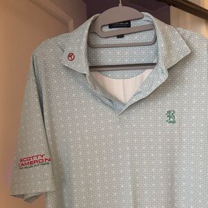 Peter Millar Men's Blue Patterned Polo